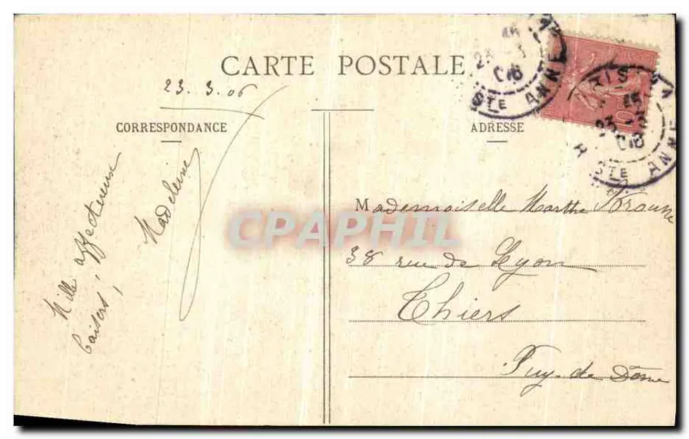 Paris — Les Grands Magasins du Louvre, Rue de Rivoli — Unbekannter Verleger, Nr. 26 - Rückseite