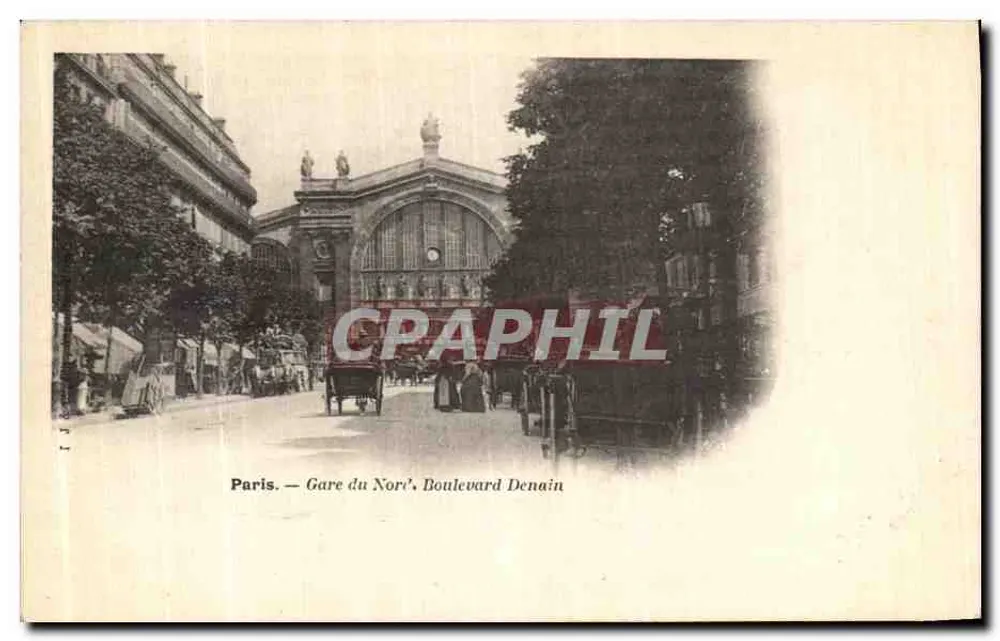 París — Estación del Norte, Boulevard Denain - Anverso