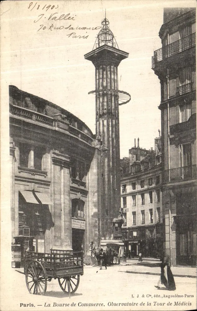 Paris — Die Bourse de Commerce. Observatorium der Medici-Turm — Verlag L. J & Cie, Angoulême-Paris - Vorderseite