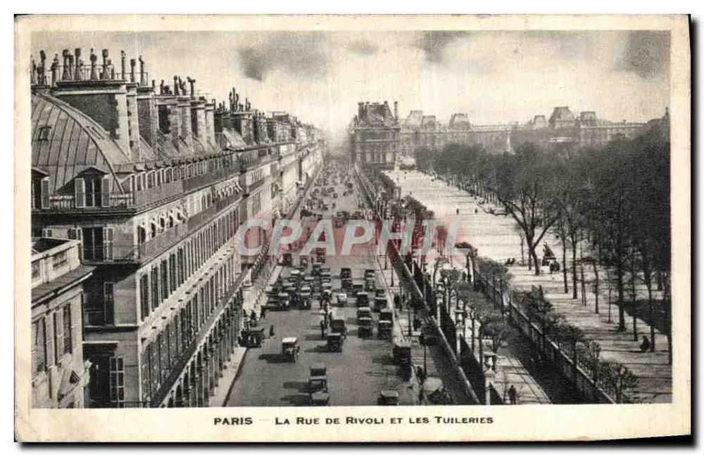 Paris — Die Rue de Rivoli und die Tuileries — Verlag nicht sichtbar - Vorderseite