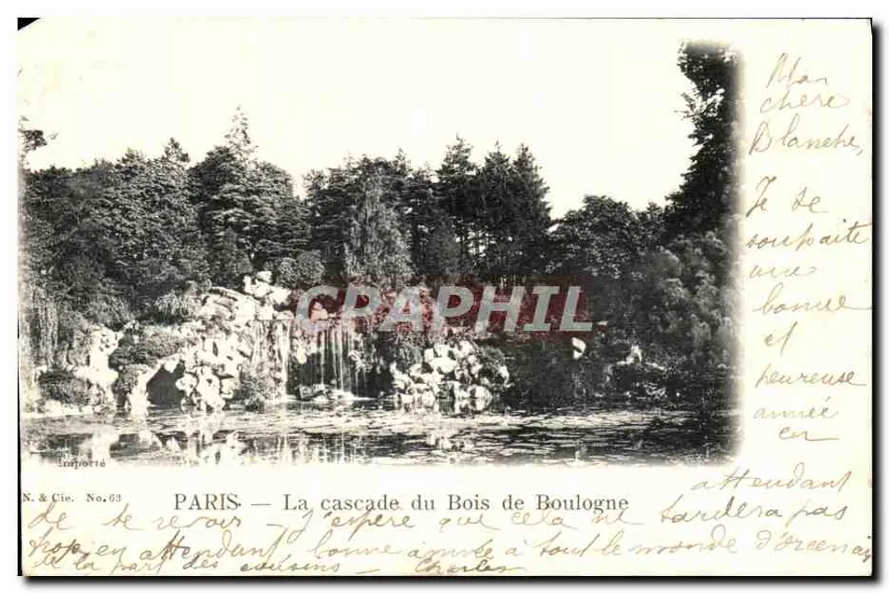 PARIS — A cascata do Bois de Boulogne — N. & Cie. No.63 - Frente