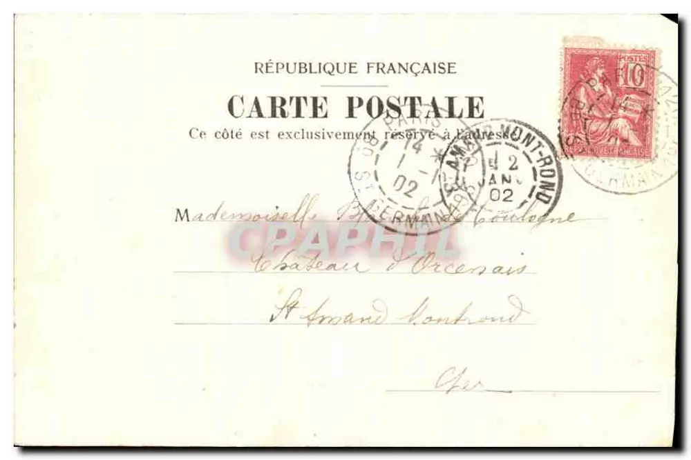 PARIS — A cascata do Bois de Boulogne — N. & Cie. No.63 - Verso