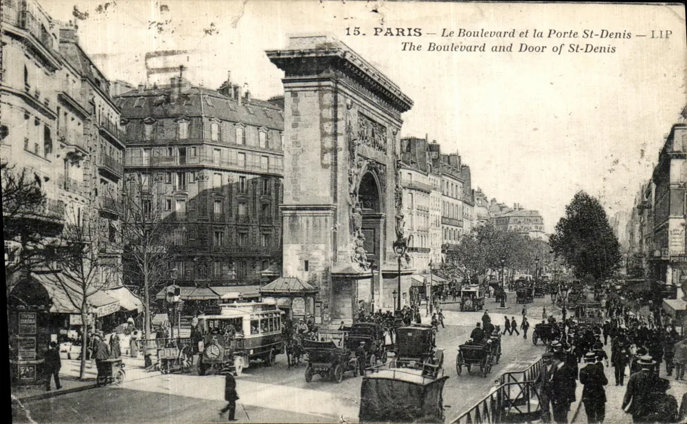 Paris — Le Boulevard et la Porte Saint-Denis — Imp. Lip-Phot. Paris - Frente