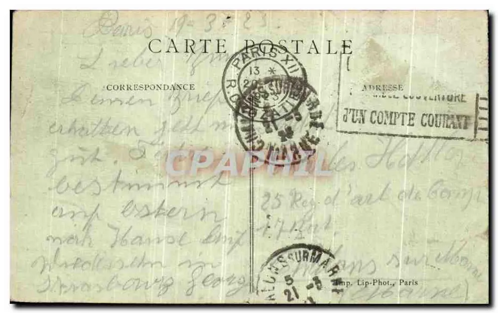 Paris — Le Boulevard et la Porte Saint-Denis — Imp. Lip-Phot. Paris - Verso