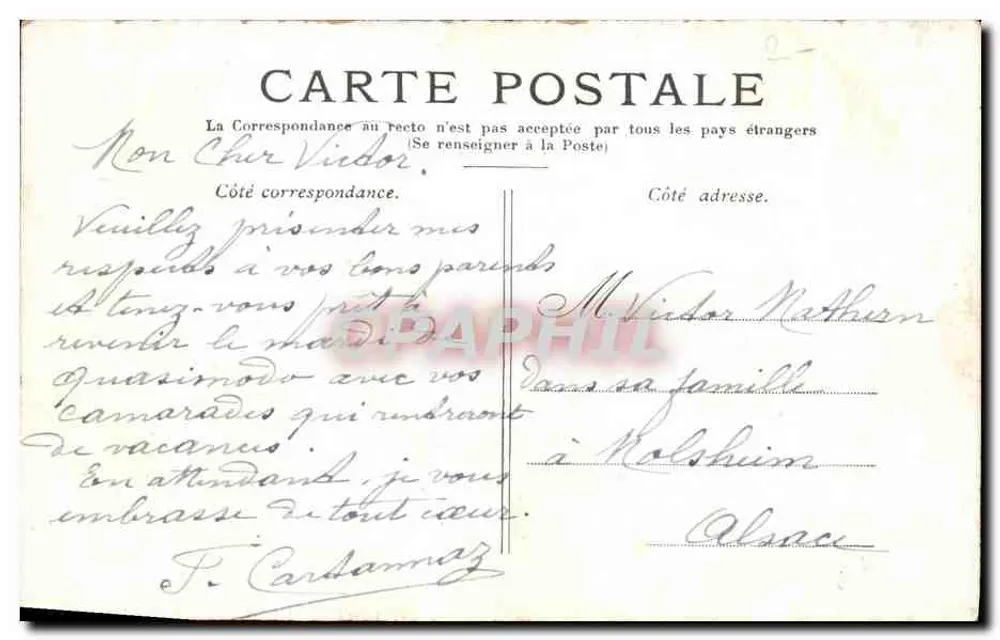 Paris — O Arco das Túliers — editor desconhecido - Verso