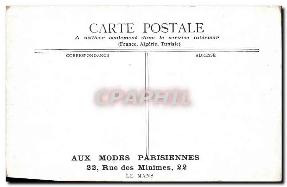 Paris - Fontaine Carpeaux im Luxembourg-Park — Verlag Aux Modes Parisiennes, 22 Rue des Minimes, Le Mans - Rückseite
