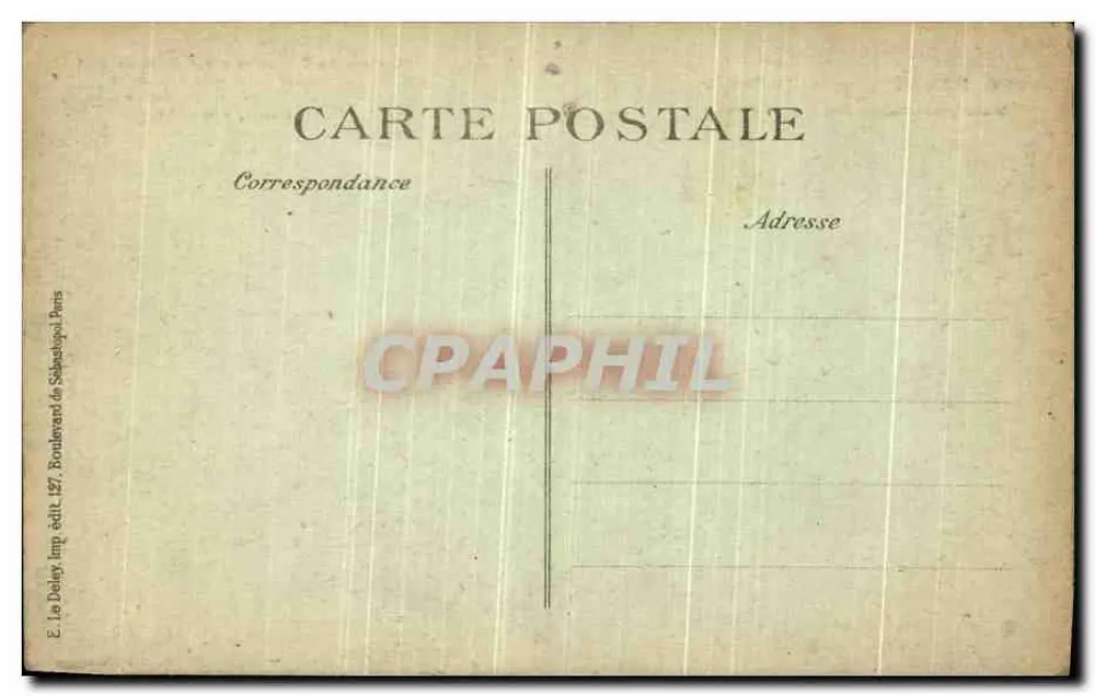 Paris — Porte Saint-Denis — Ansicht aus den Boulevards — E. Le Delay, Verlag 1877, Boulevard de Sébastopol, Paris - Rückseite