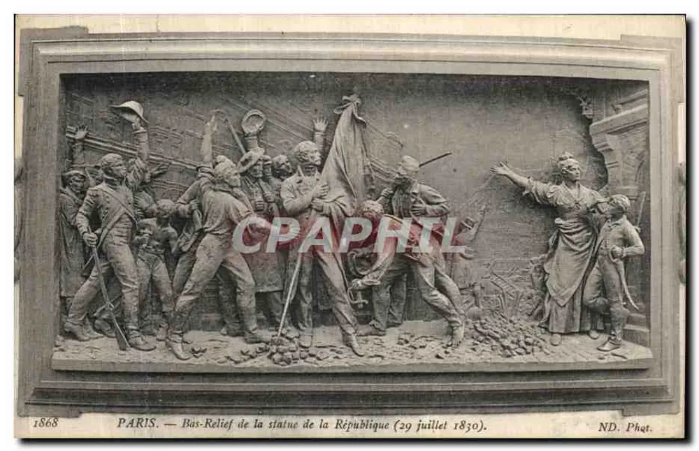 Paris — Relief der Statue der Republik (29. Juli 1830) — ND. Fot. - Vorderseite