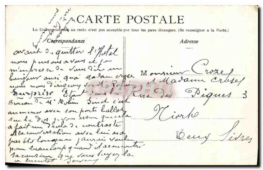 Paris, Gare d'Orléans, Quai d'Orsay — Verlag A. Baven, Seriennummer nicht sichtbar - Rückseite