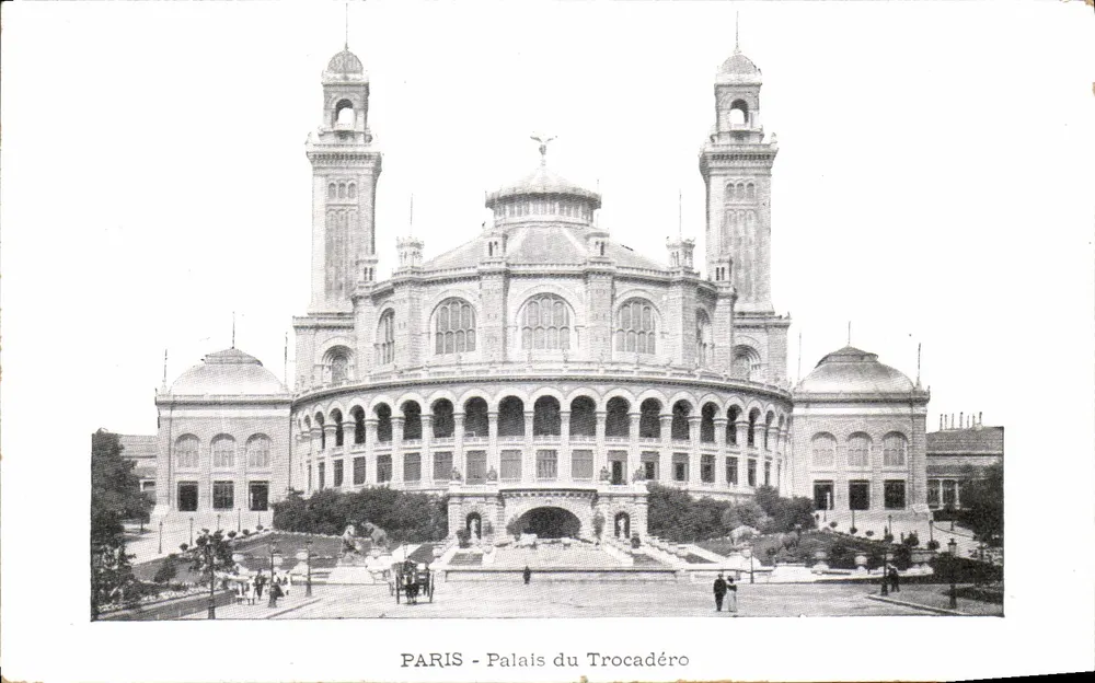 PARIS - Palais van het Trocadéro — architecturale weergave — uitgever niet zichtbaar - Voorkant