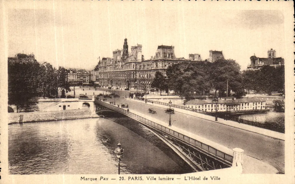 Paris — Das Rathaus — Pax-Mark — 20. PARIS, Stadt des Lichts - Vorderseite