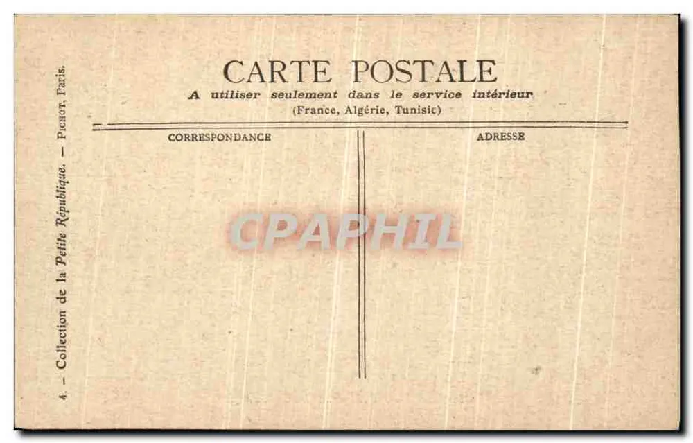 PARIS — O Palácio do Luxemburgo — Coleção da Petite République, n°4 - Verso