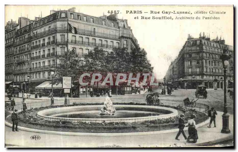Paris – Rue Gay-Lussac und Rue Soufflot, berühmter Chemiker und Architekt des Panthéons - Vorderseite