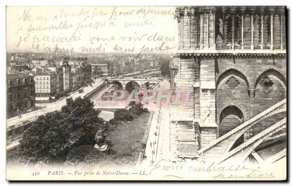 PARIS — Vista tirada da Catedral de Notre-Dame — LL. — A Nova Imprensa Fotográfica - Frente