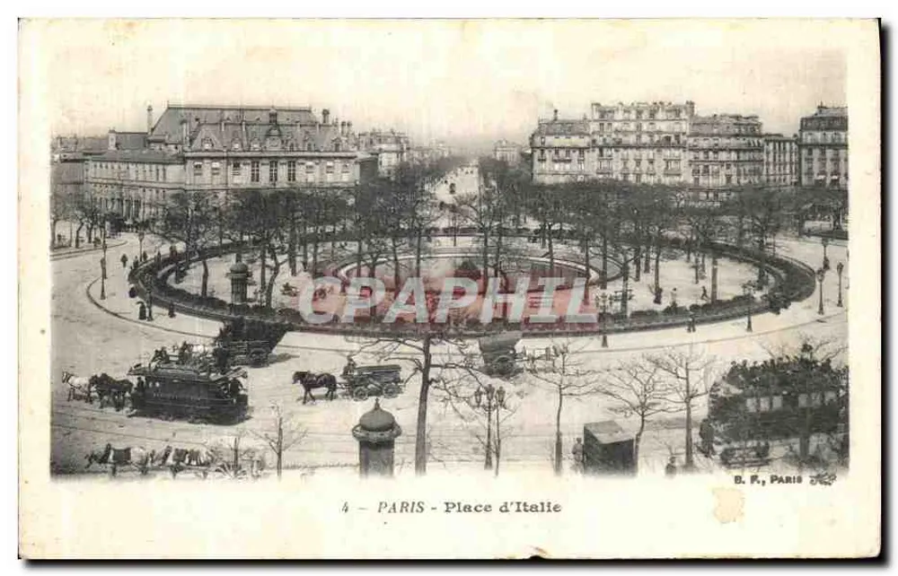 Paris - Place d'Italie — vista panorâmica — B. F., Paris, n°4 - Frente
