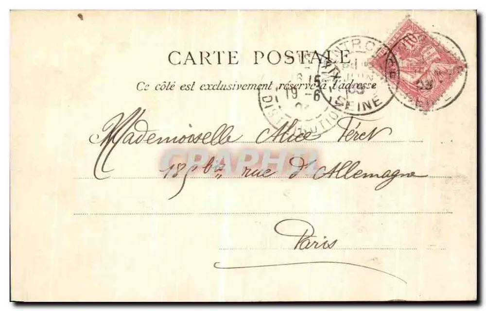 Paris — A Madeleine — Editor anônimo, n° 216 - Verso