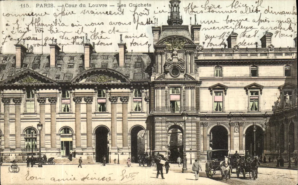 Paris — Cour do Louvre — Les Guichets — Editor anônimo, n° 115 - Frente