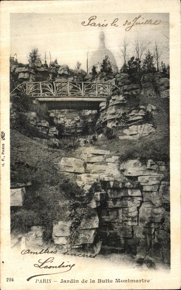 Garten der Butte Montmartre — Paris — B.F. Paris, n°224 - Vorderseite