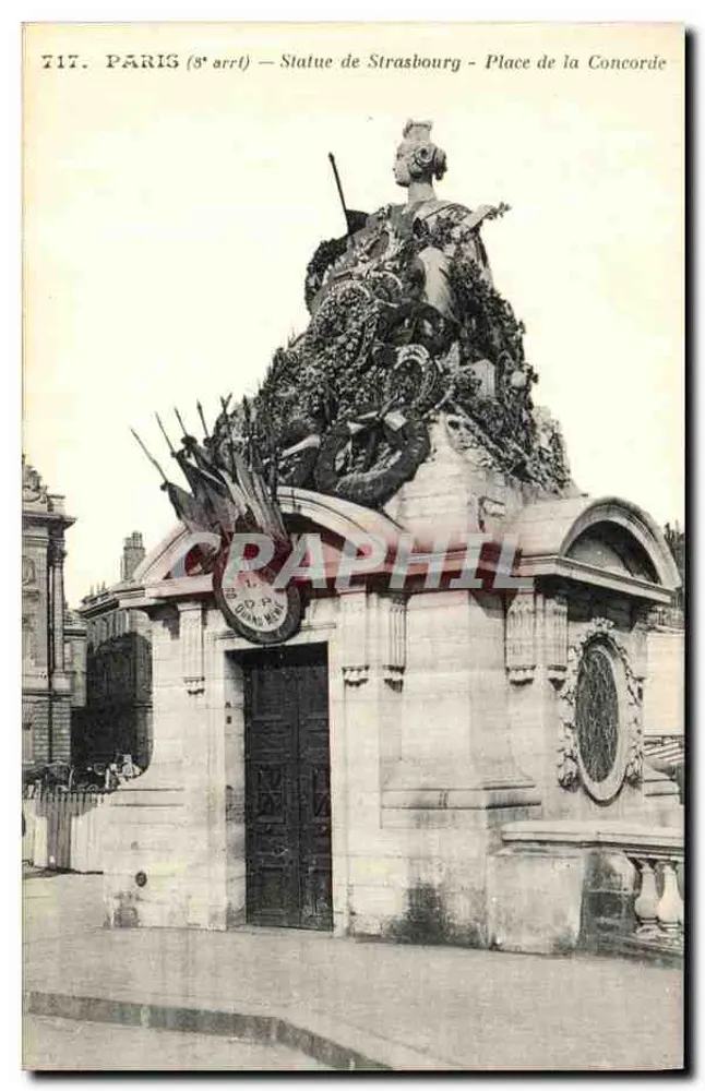 Estátua de Strasbourg — Praça da Concórdia — Paris (8º arrondissement) — n°717 - Frente