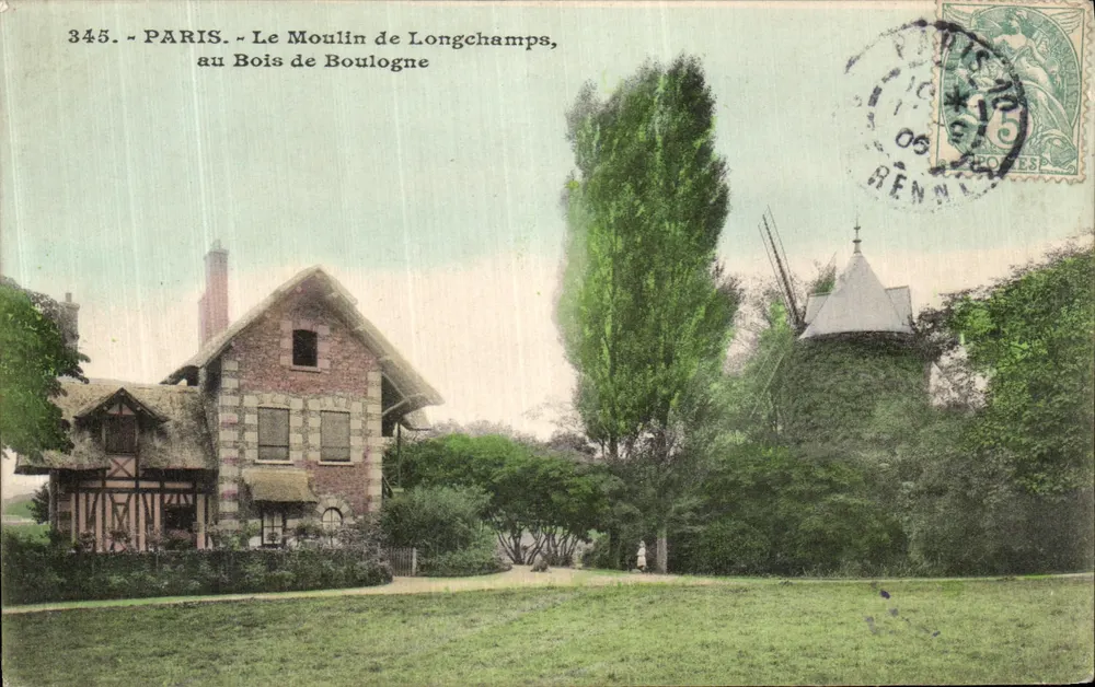 Paris - Das Mühle von Longchamps, im Bois de Boulogne — anonymer Verlag, n° 345 - Vorderseite