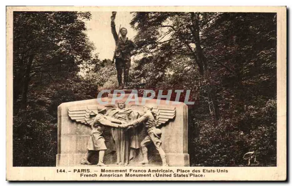 Paris — Franco-Amerikanisches Denkmal, Place des États-Unis — Moderne Ansichtskarte n°144 - Vorderseite