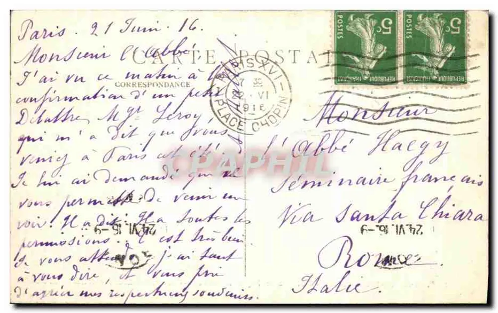 Paris-Montmartre — Basilika des Heiligen Herzens. Der Hauptaltar — J.H. n°132 - Rückseite