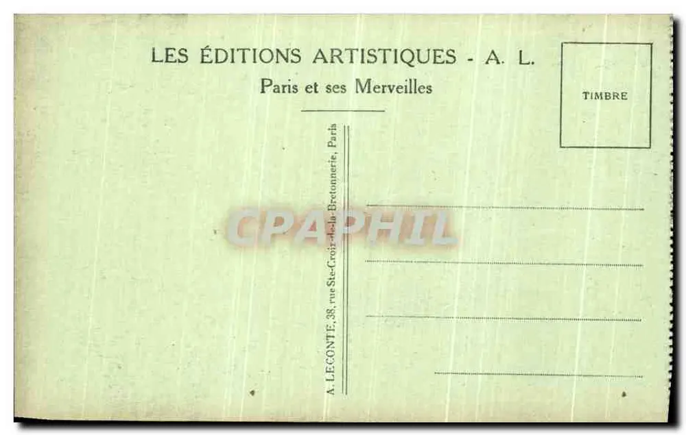Paris - Notre-Dame - Chimère — A. L. Éditions Artistiques - Verso