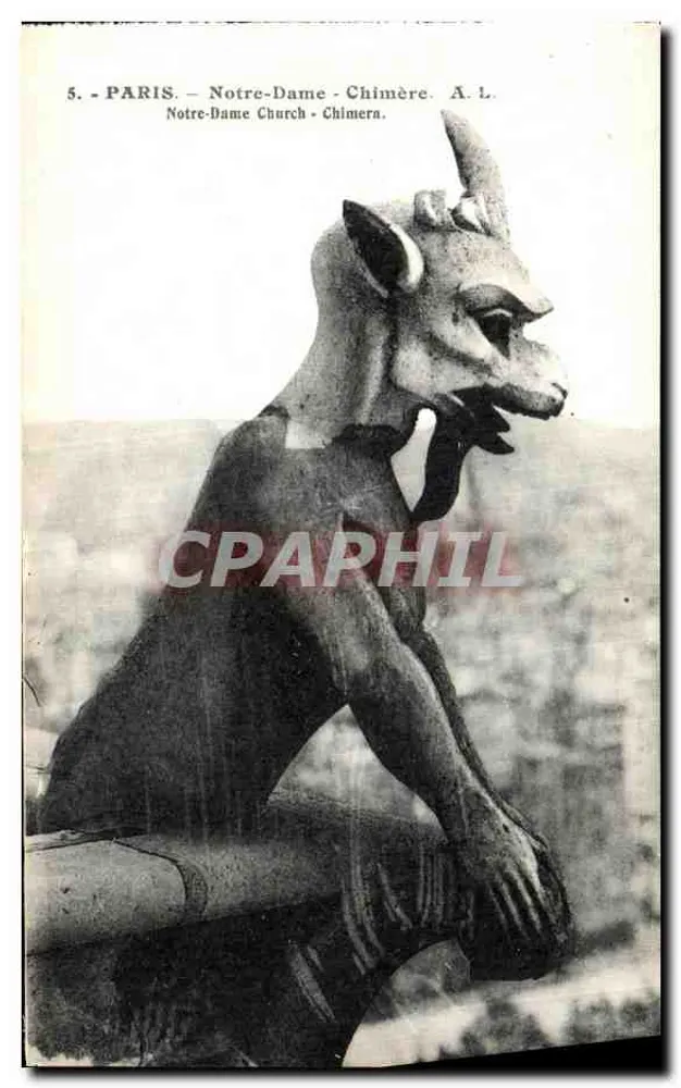 Paris - Notre-Dame - Chimère - A. L. - Frente