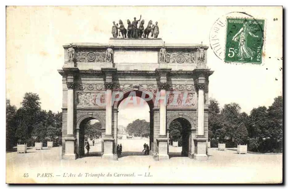 Paris — O Arco do Triunfo do Carrousel — LL. — n°45 - Frente