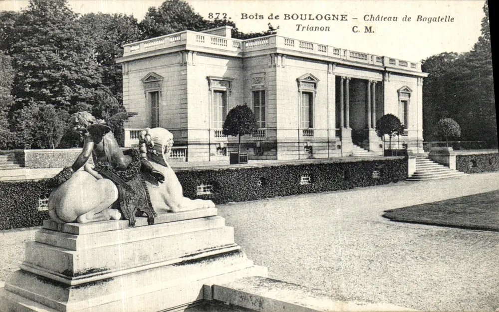 Bois de Boulogne — Schloss Bagatelle — Trianon C.M. — n° 872 - Vorderseite