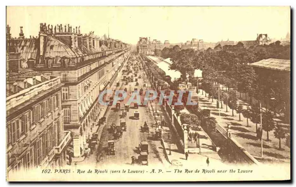 PARIS - Rue de Rivoli (vers le Louvre) — A.P. — A Rue de Rivoli perto do Louvre - Frente