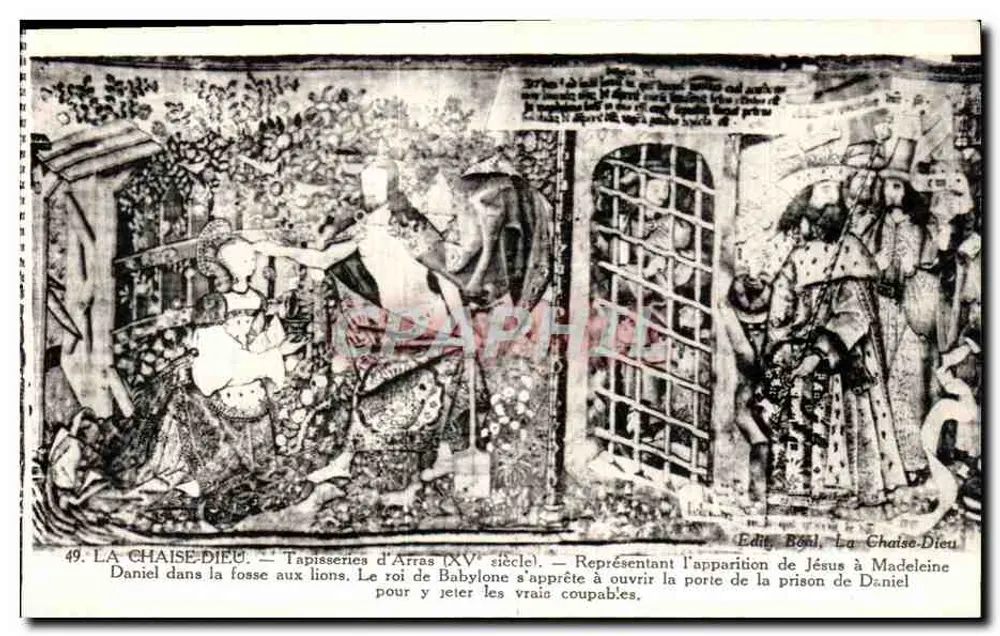 La Chaise-Dieu — Tapeten von Arras (15. Jahrhundert) — Darstellung der Erscheinung Jesu vor Daniel in der Löwengrube - Vorderseite