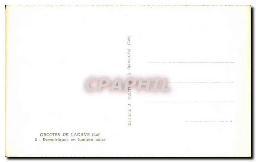 Höhlen von Lacave (Lot) — Exzentrisch in UV-Licht — Éditions J. Verrière - Rückseite