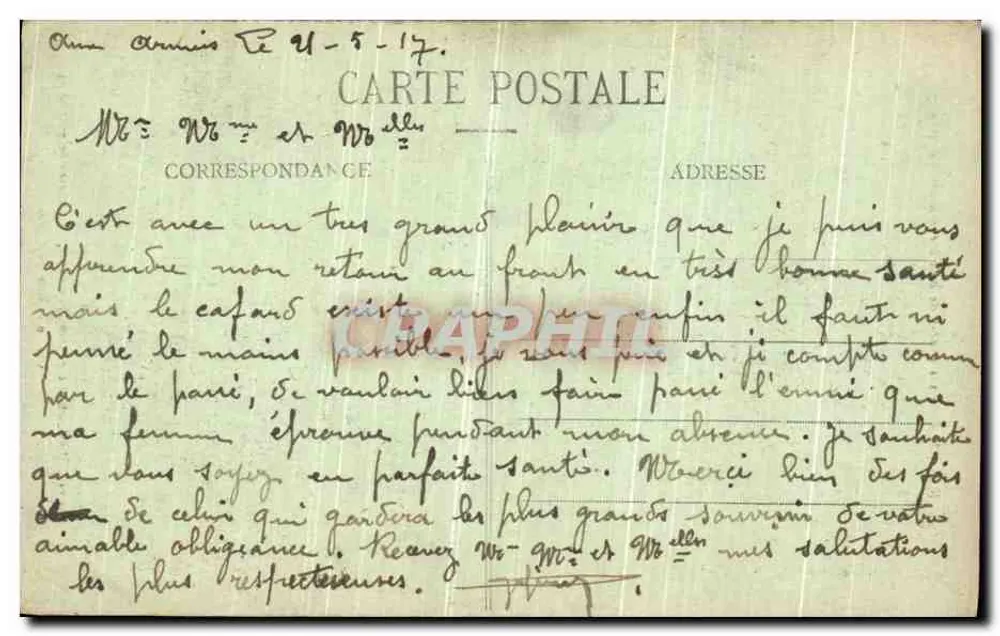 Reims — Kathedrale nach dem Brand, Ansicht von der Rue Libergier — Reproduktion G. Dubois, Reims - Rückseite