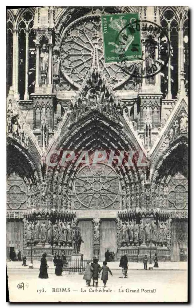 Reims — Die Kathedrale — Der Große Portal - Vorderseite
