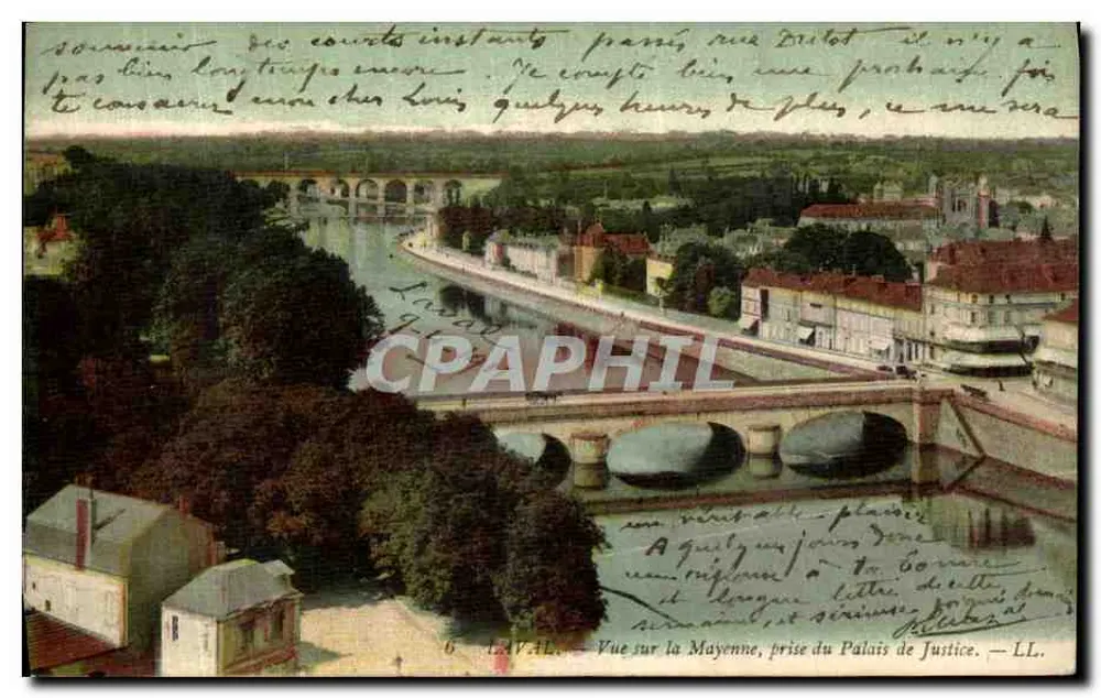 Laval — Ansicht über die Mayenne, aus dem Palais de Justice — LL. - Vorderseite