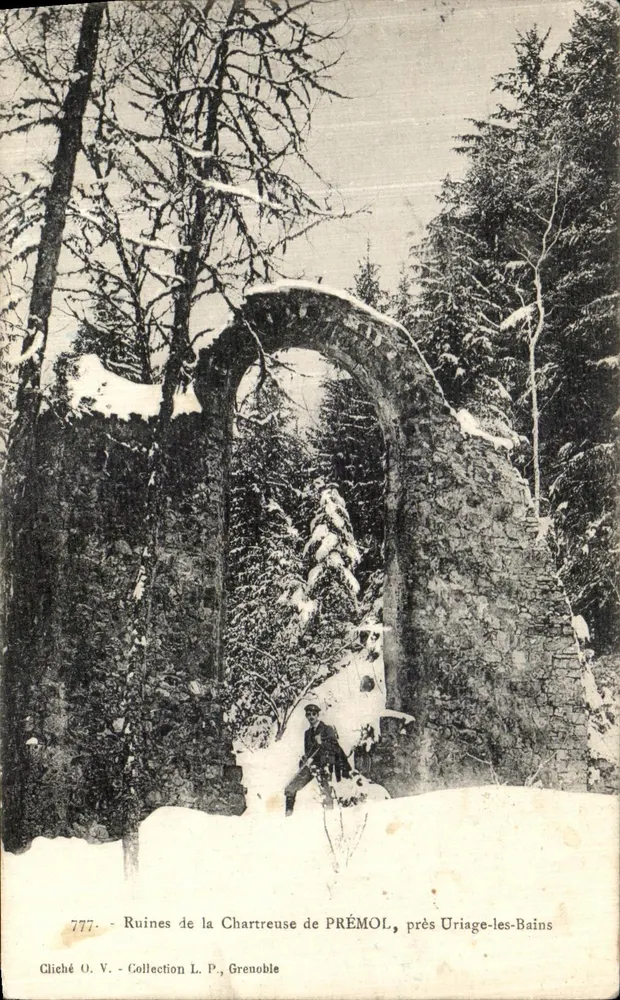 Ruinen der Chartreuse von PRÉMOL, nahe Uriage-les-Bains — Cliché O. V., Sammlung L. P., Grenoble - Vorderseite