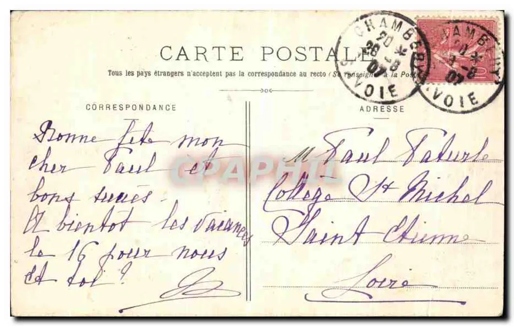 Ruinen der Chartreuse von PRÉMOL, nahe Uriage-les-Bains — Cliché O. V., Sammlung L. P., Grenoble - Rückseite