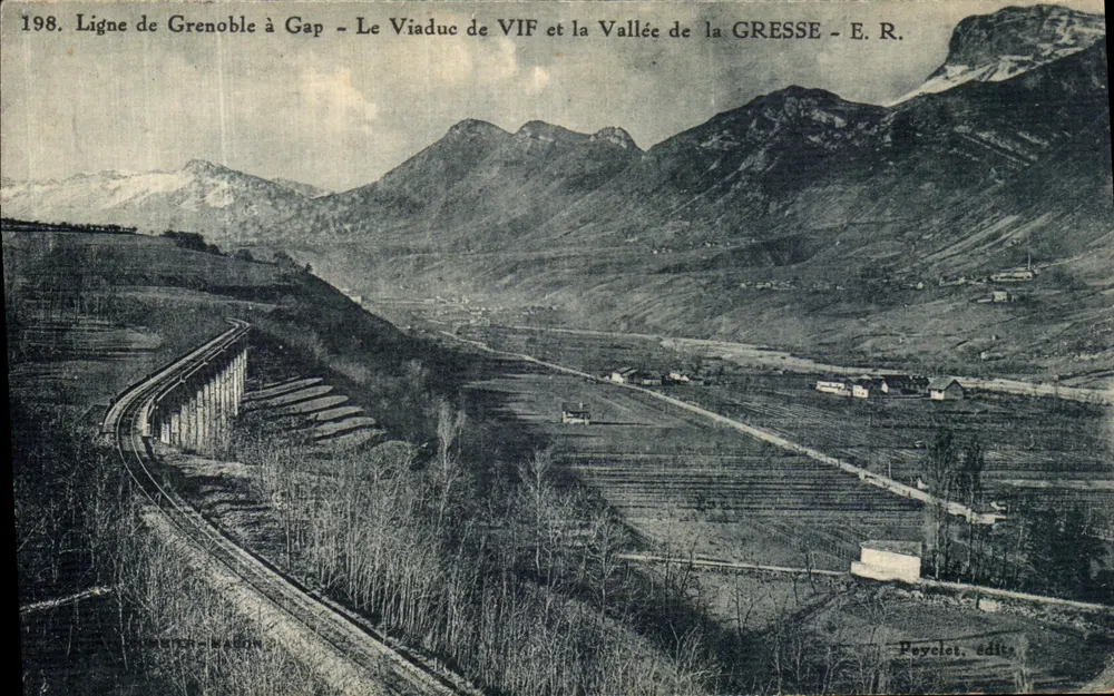 Viaducto de VIF y Valle de la GRESSE — Línea de Grenoble a Gap — E.R. — Poyelet, editor - Anverso