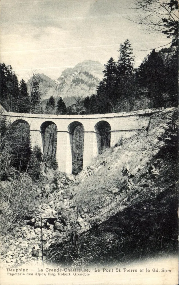 Dauphiné — La Grande-Chartreuse. Der Pont Saint-Pierre und der Gd. Som — Papeterie des Alpes, Eug. Robert, Grenoble - Vorderseite