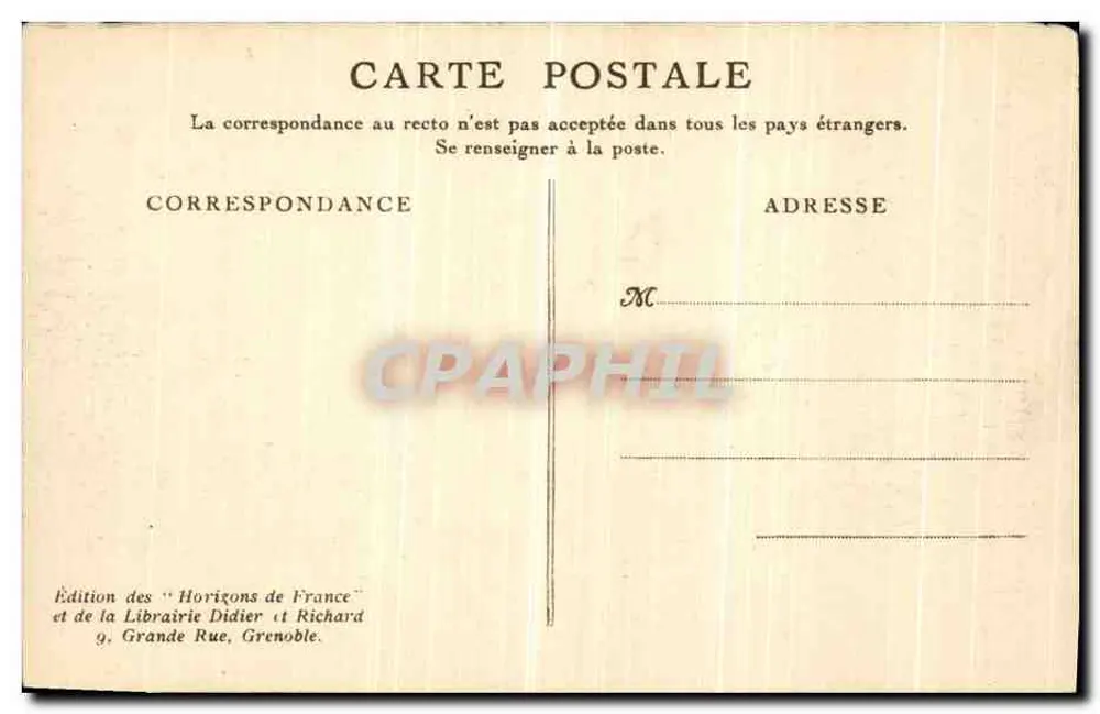Chalet der Fischzucht — Ausstellung zur Weißen Kohle und Tourismus, Grenoble — Herausgabe durch 'Horizons de France' und Buchhandlung Didier - Rückseite