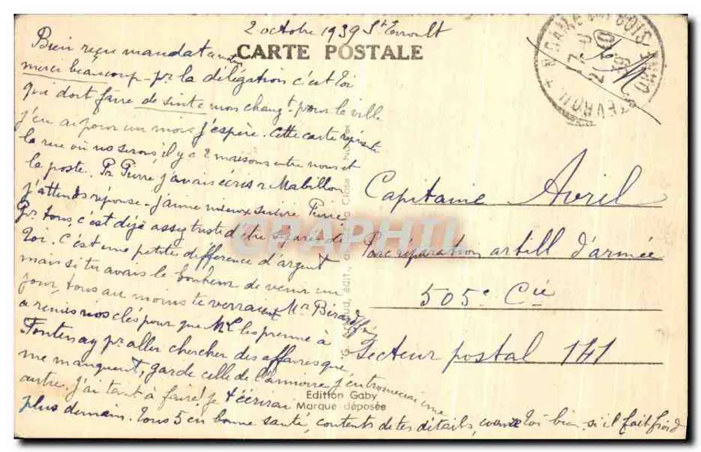 Alençon (Orne) — O Hotel das Postas — Saby - Verso