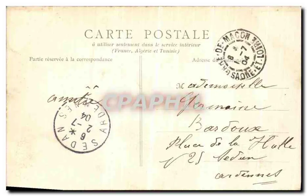 Mâcon — Visão do Museu — B. F., Paris - Verso