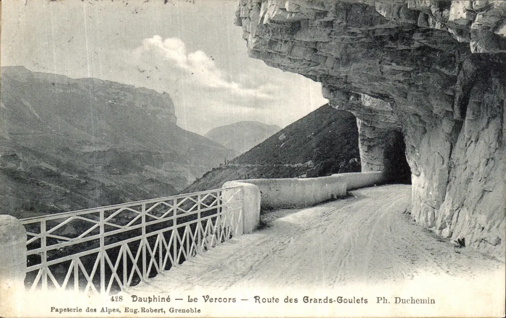 Le Vercors — Route des Grands-Goulets — Papeterie des Alpes, Eug. Robert, Grenoble - Vorderseite
