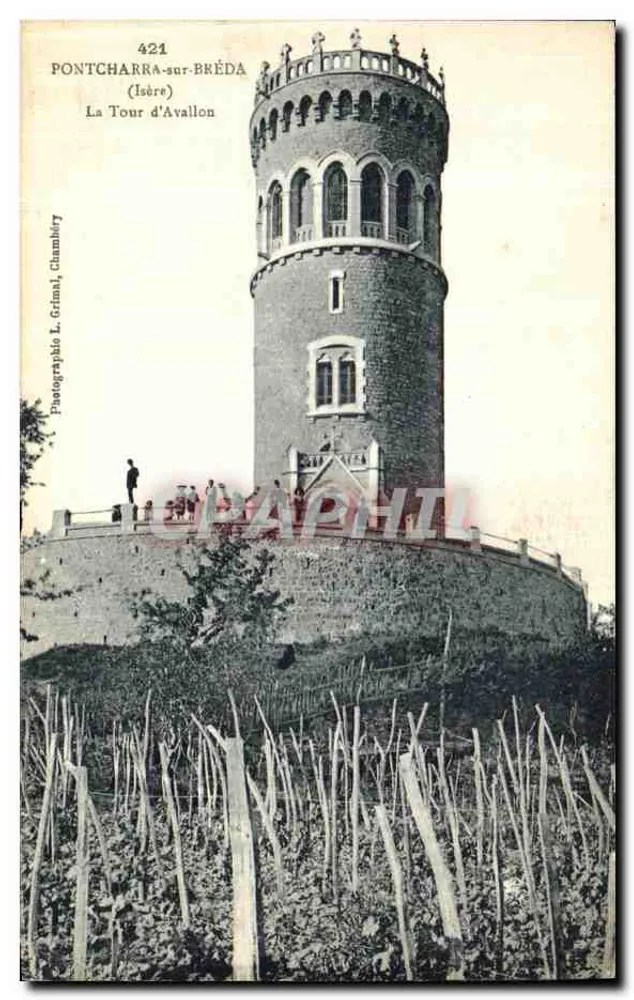 Pontcharra-sur-Bréda (Isère) — A Torre de Avallon — Fotografia L. Grimal, Chambéry, n°421 - Frente
