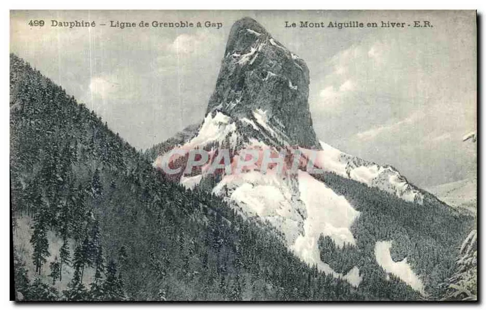 Dauphiné — Linie von Grenoble nach Gap — Mont Aiguille im Winter — E.R. - Vorderseite