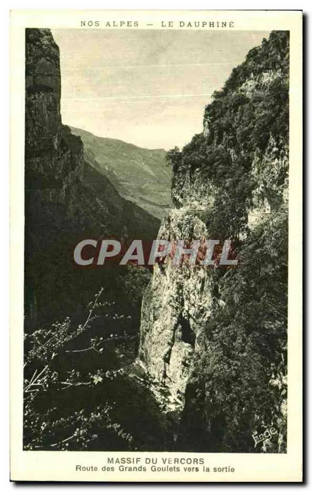 Massif du Vercors — Route des Grands Goulets in Richtung Ausgang — Verlag R. Giffard, Nr. 163 - Vorderseite