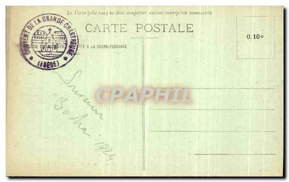 Grande-Chartreuse — Vista geral — Dauphiné, editor desconhecido, número de série não visível - Verso