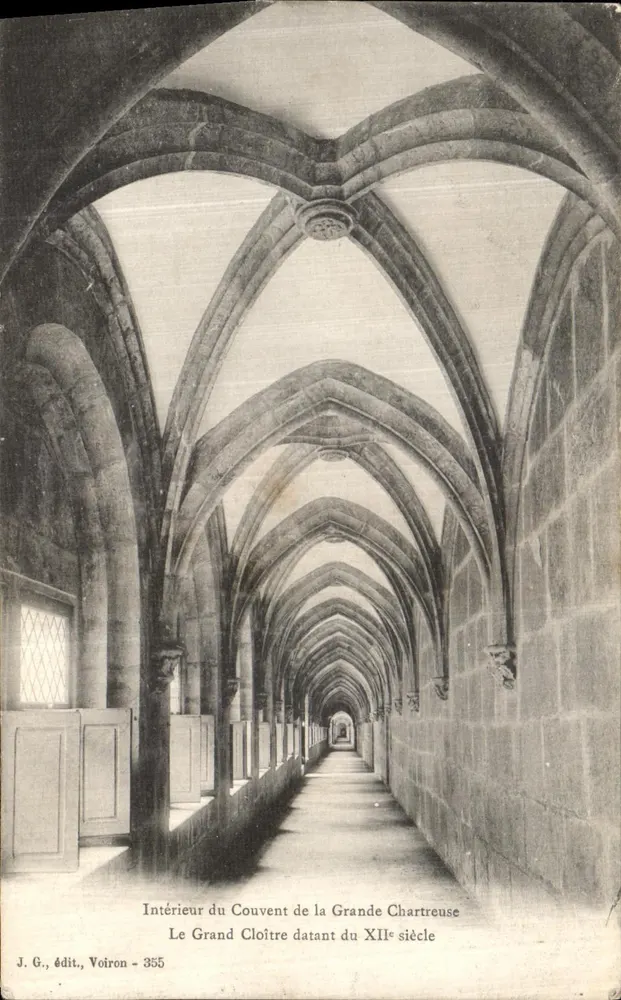 Interior del Gran Claustro de la Gran Chartreuse — siglo XII — J. G., edit., Voiron - 355 - Anverso