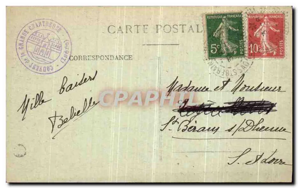 La Grande-Charteuse - Vista geral — G. e D. Voiron, n° 106 - Verso